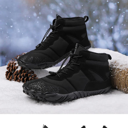 Winter Barefoot Boots Men Winter Shoes Barefoot Ankle Boots 36-46 Couple Snow Shoes Outdoor Hiking Shoes Fur Warm Plush Boots