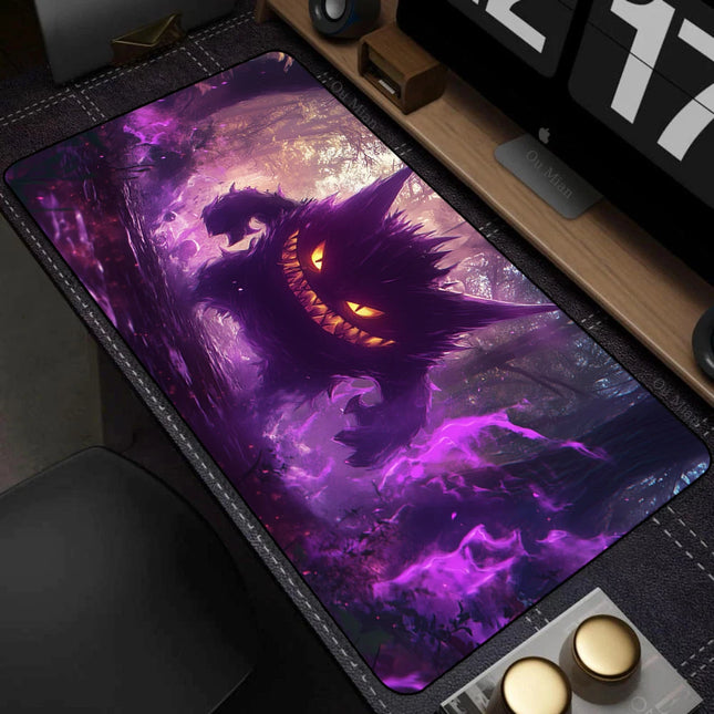 Purple Japan Anime Mouse Pad PC Cool P-pokemon Gamer Cabinet Keyboard Rug XXL G-gengar Extended Desk Mat Laptop Kawaii Mousepad
