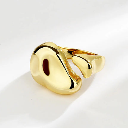 New Adjustable Colorful Drip Glaze Ring - Fashion Retro Geometric Gold Colour Metal Rings