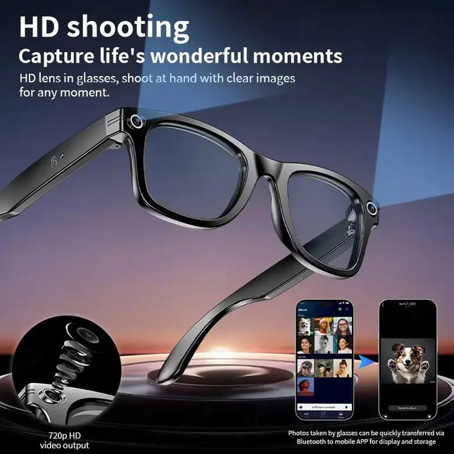 New 800W Camera Glasses Men Color-Changing AI Smart Translation Glasses Photo Video Recording Waterproof Call Smart Sunglasses