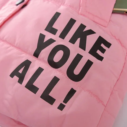 Winter Warm Jackets for Girls Fashion Fur Hooded Children Girls Waterproof Outwear Kids Cotton Lined Parkas