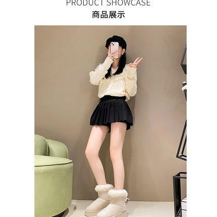 Winter Women Shoes Fashion High Top Cotton Shoes Plush Warm Snow Boots Winter Boots for Women Outdoor Non Slip Platform Boot