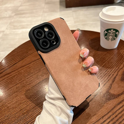 Fashion Matte Leather Silicone Case For iPhone 17 Lens Protection Shockproof Cover
