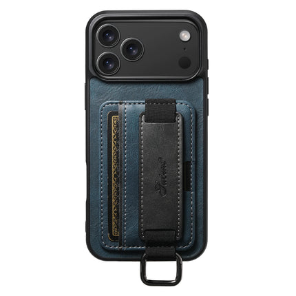 SUTENI Phone Case Wrist Strap Ring Buckle Faux Leather Card Holder Stand For iPhone 17 Pro Max 16 Plus 15 14 13 12