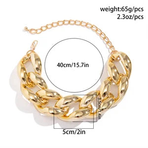 Exaggerated Big Thick Chain Short Choker Necklace for Women Trendy Statement Collar on the Neck Accessories 2024 Fashion Jewelry