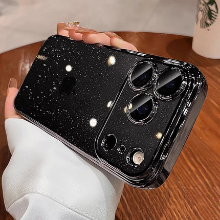 Plating Glittering Sparkle Transparent Phone Case For iPhone 17 Lens Camera Protection Slim Cover