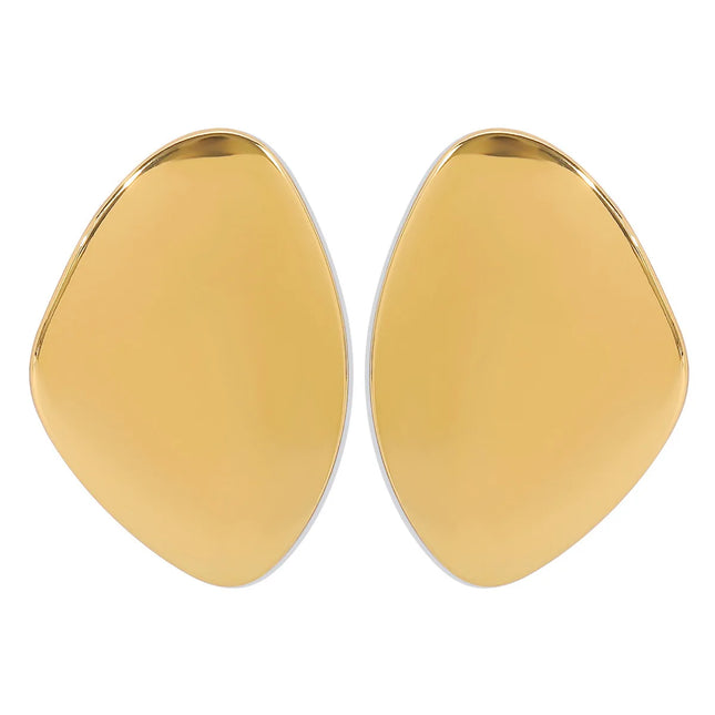 New Large Asymmetric Flat Bright Metal Alloy Massive Heavy Earrings for Women Girls Exaggerated Trend Jewelry Gifts
