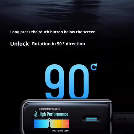 CukTech 10 Ultra GaN Charger 120W MAX Power Adaptor Adaptive Fast Charge Digital Display Mobile Phone Charger Original PD2.0 3.0