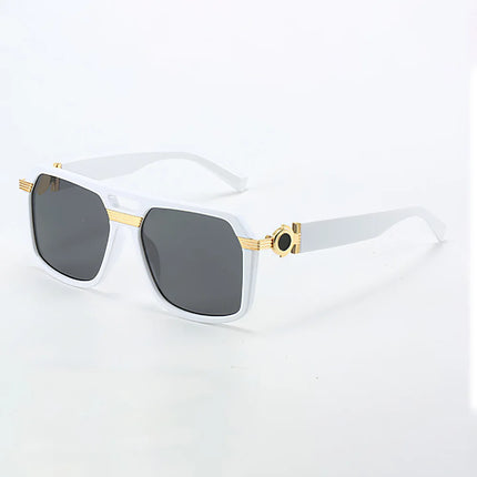 2025 Sunglasses for Women Fashionable Square Frame Glasses with Golden Decorative Lens