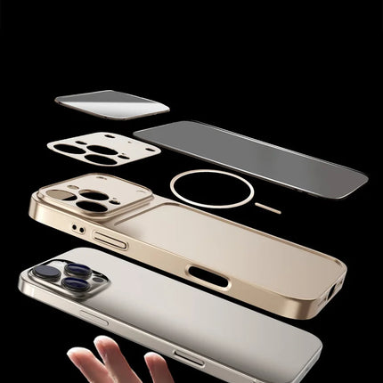 Original Glass Nano Matte Case For iPhone 17 Magnetic For Magsafe Wireless Charging Anti-Drop Phone Case