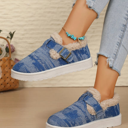 Winter women's outerwear cotton shoes, fashionable and versatile, thick soles, warm, plush, anti-slip, trendy cotton shoes.2025