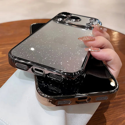 Plating Glittering Sparkle Transparent Phone Case For iPhone 17 Lens Camera Protection Slim Cover