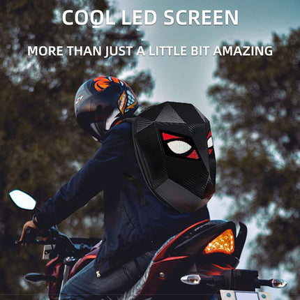 Motorcycle LED Screen Display Cycling Bag Outdoor Riding Helmet Hard Shell Backpack Large Capacity Dynamic Eye Backpack APP DIY