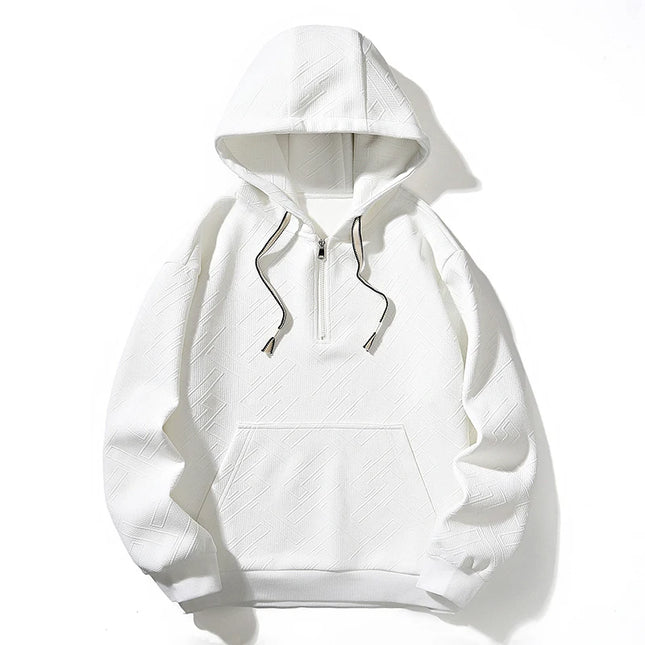 2025 New in Men's Hoodie Half Zip Long Sleeve Oversize Hooded Sweatshirt Male Spring Clothes Loose Fit Zip-up Golf Wear Big Size
