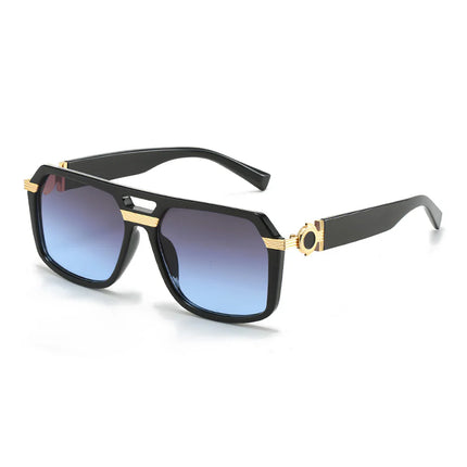 2025 Sunglasses for Women Fashionable Square Frame Glasses with Golden Decorative Lens