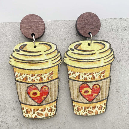 2024 New Autumn Thanksgiving Earrings Turkey Pumpkin Maple Leaf Wooden Earrings Women's Thanksgiving Festival Jewelry