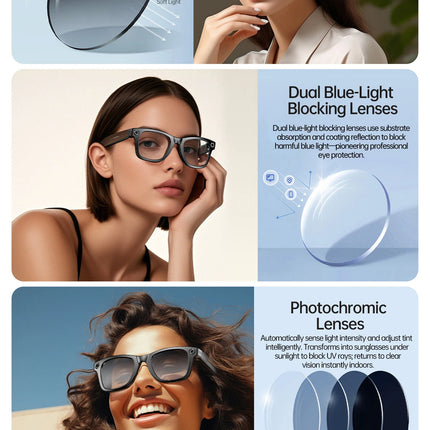 New 800W Camera Glasses Men Color-Changing AI Smart Translation Glasses Photo Video Recording Waterproof Call Smart Sunglasses