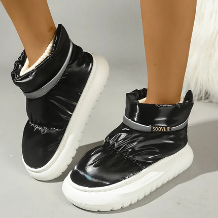 Women's Winter Warm Cotton Padded Shoes Thick Sole Down Waterproof Snow Boots for Women 2024 Non Slip Platform Ankle Botas Mujer