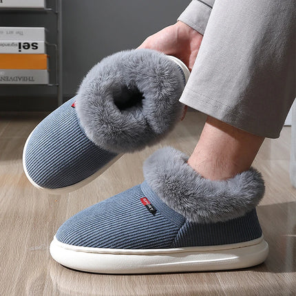 BASATU Winter Women Shoes Casual House Shoes For Men Outdoor Warm Cotton Shoes For Male Indoor Female Plush Snow Boots