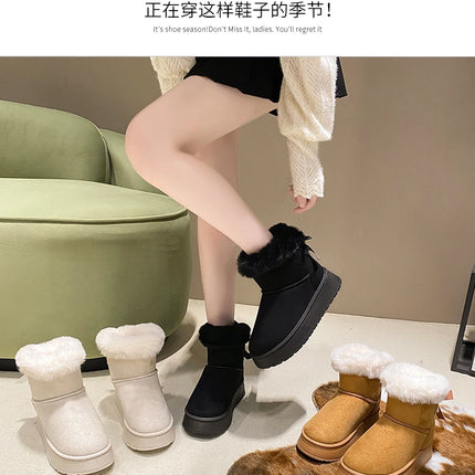 Winter Women Shoes Fashion High Top Cotton Shoes Plush Warm Snow Boots Winter Boots for Women Outdoor Non Slip Platform Boot