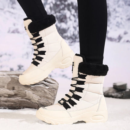 Winter Shoes Waterproof Slip on Women Comfortable Outdoor Ankle Hiking Boots Women High Boots Platform Fur Warm Snow Boots