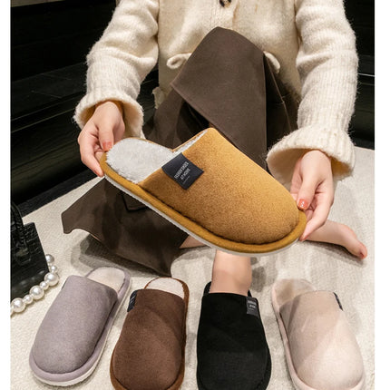 Winter Warm Slippers Men House Non Slip Soft Shoes Comfortable Flat Heel Home Indoor Bedroom Plush Slippers Bedroom Female shoes