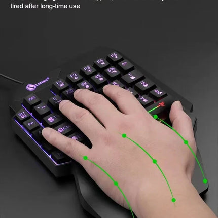 35-Key Single-Handed Mechanical Gaming Keyboard - USB Wired RGB Backlight, Ergonomic Design & Ultra-Slim Portable for Laptop/PC