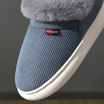 BASATU Winter Women Shoes Casual House Shoes For Men Outdoor Warm Cotton Shoes For Male Indoor Female Plush Snow Boots