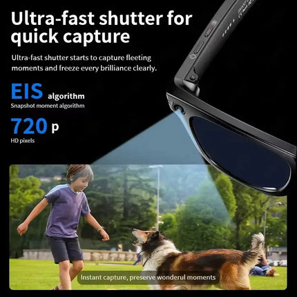 New Sunglasses Smart Glasses 8 Million Pixels Recording Videos AI Photo Recognition Answer Translation 290mAh Bluetooth Glasses
