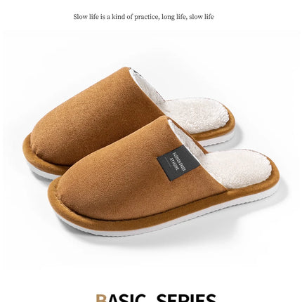 Winter Warm Slippers Men House Non Slip Soft Shoes Comfortable Flat Heel Home Indoor Bedroom Plush Slippers Bedroom Female shoes