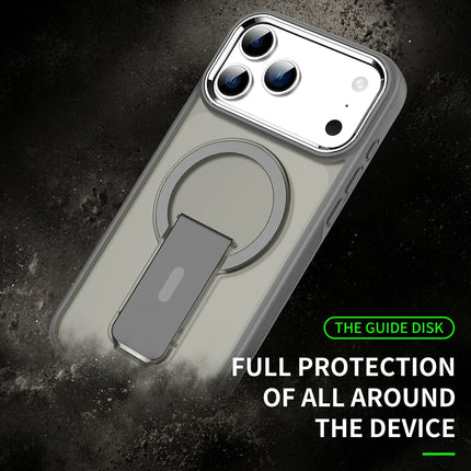 Luxury For Magsafe Phone Case For iPhone 17 Magnetic Wireless Charge Folding Stand Holder Matte Cover Cases