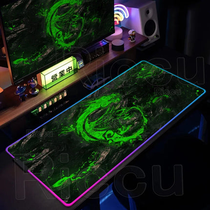 RGB MSI Pc Gaming Keyboard Expansion Mouse Pad LED Glowing Mat Anti-slip Rubber Backlight Esports Game Laptop Home Office Setup