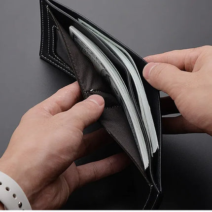 Men's PU Leather Folding Wallet