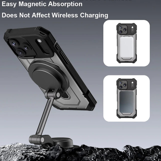 Luxury Heavy Military Armor Shockproof Case For iPhone 17 Magsafe Magnetic Ring Stand Holder Hard Cover