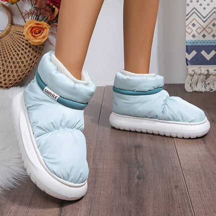 Women's Winter Warm Cotton Padded Shoes Thick Sole Down Waterproof Snow Boots for Women 2024 Non Slip Platform Ankle Botas Mujer