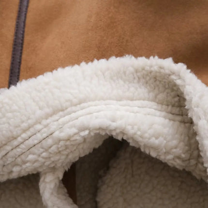 Winter new fur jacket for women fashion versatile suede motorcycle warm jacket