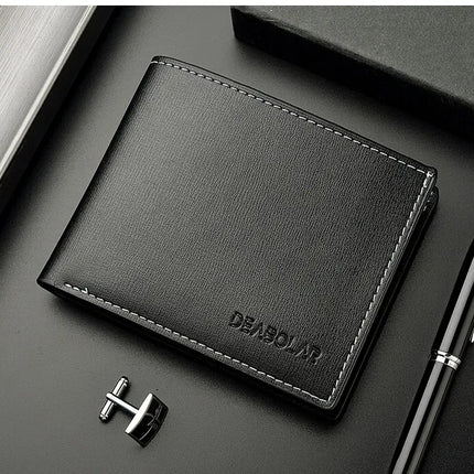 Men's PU Leather Folding Wallet