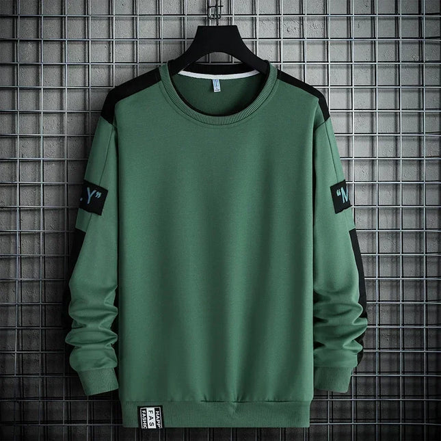 Men Sweatshirt Hoodies Harajuku Hip Hop Streetwear Casual Men's Pullover Hoodie Spring Autumn Patchwork Sweatshirts Mend