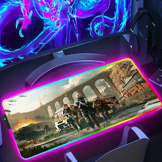 RGB Desk Mat LED Game Rubber Mousepad Calls Of Duty Mouse Pad Large Gaming Mouse Mat With Backlit Gamer Non-Slip Computer Carpet