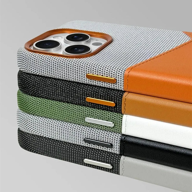 Card Holder Pocket MagSafe Leather Case Compatible with iPhone 17 Wireless Charging Protective Case