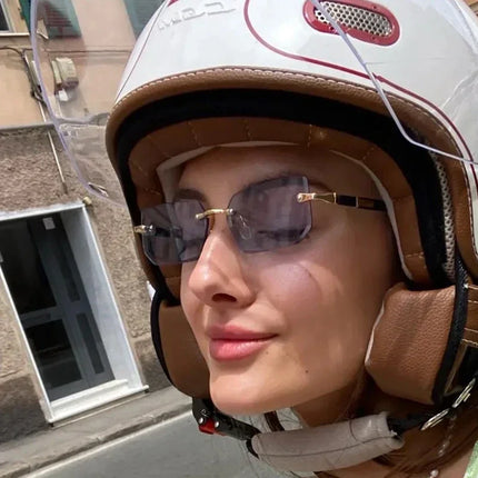 Retro Sunglasses Men Brand Designer Fashion Rimless