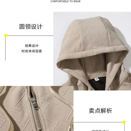 2025 New in Men's Hoodie Half Zip Long Sleeve Oversize Hooded Sweatshirt Male Spring Clothes Loose Fit Zip-up Golf Wear Big Size