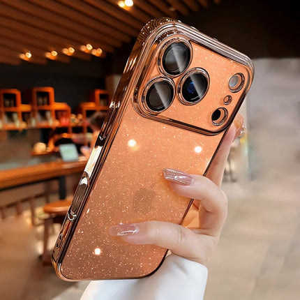 Plating Glittering Sparkle Transparent Phone Case For iPhone 17 Lens Camera Protection Slim Cover