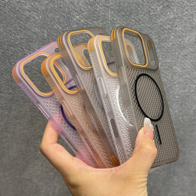 Breathable Heat Dissipation Magnetic Phone Case For iPhone 17 Air 17 16 15 14 13 12 Pro Max Plus Magsafe Wireless Charging Cover