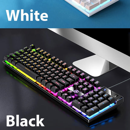 K500 Wired Keyboard Office Gaming Keyboard For Windows And IOS Computer Laptop 104 Keys Mechanical Sensation Membrane Keyboards