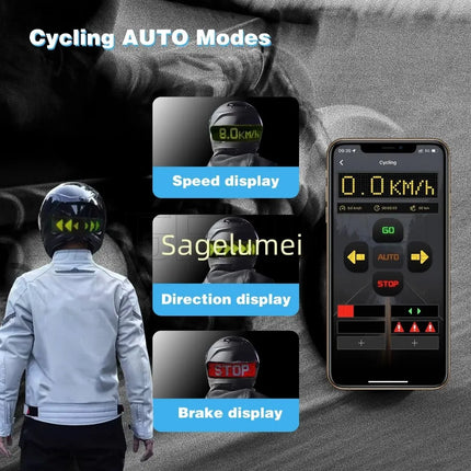 NEW APP Programmable LED Screen DIY Led Helmet Display Motorcycle Helmet Warning Light Night Riding RGB Bike Helmet Taillight