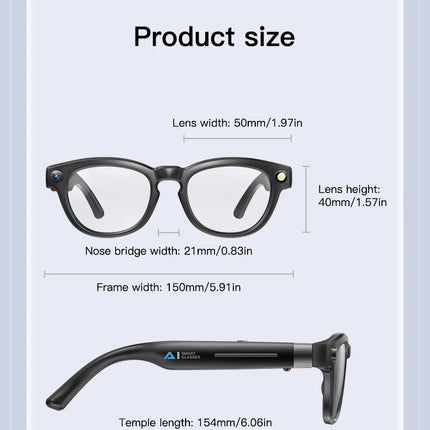 LIGE AI Smart Glasses 4K HD Camera 32GB Memory BT Call Voice Assistant Translate Touch Control Music Player sunglasses Men Women