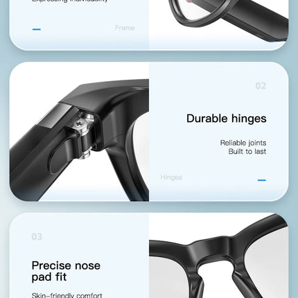 LIGE AI Smart Glasses 4K HD Camera 32GB Memory BT Call Voice Assistant Translate Touch Control Music Player sunglasses Men Women