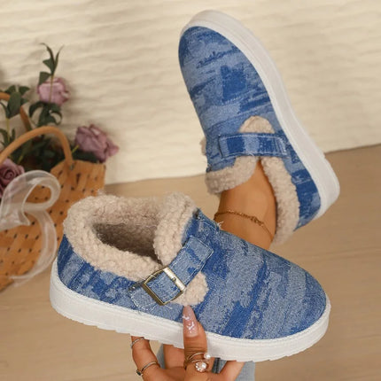 Winter women's outerwear cotton shoes, fashionable and versatile, thick soles, warm, plush, anti-slip, trendy cotton shoes.2025