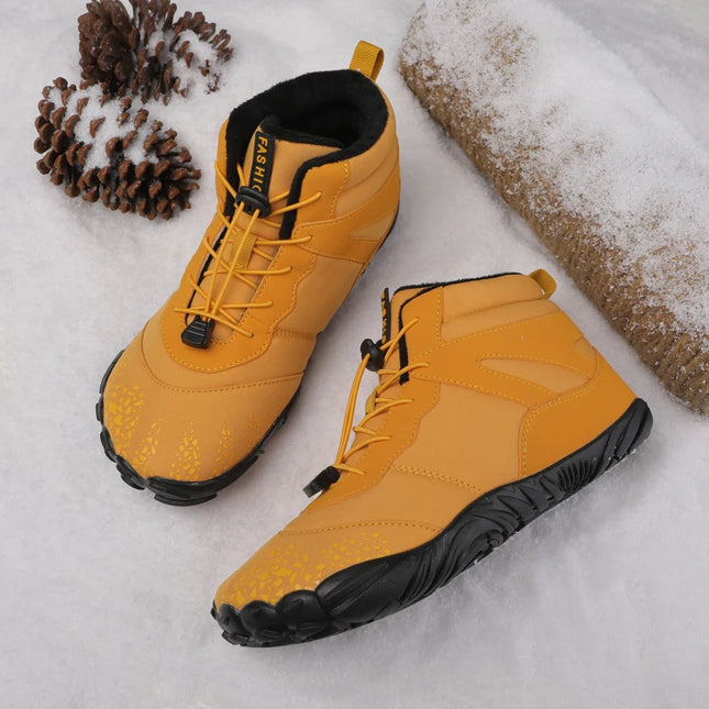 Winter Barefoot Boots Men Winter Shoes Barefoot Ankle Boots 36-46 Couple Snow Shoes Outdoor Hiking Shoes Fur Warm Plush Boots